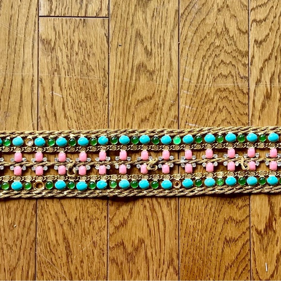 Authentic vintage KJL Kenneth Jay Lane jeweled belt. Adjustable waist size. - Picture 3 of 8